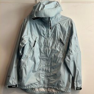 Marmott women’s large ice, blue barely worn rain jacket shell